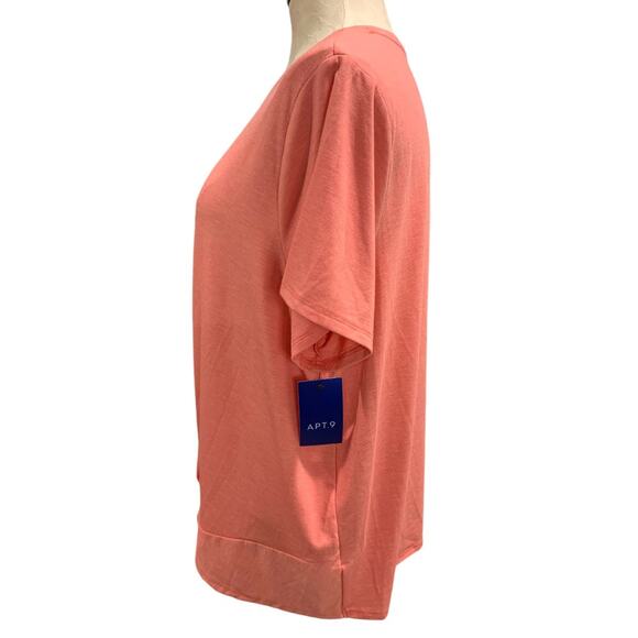 XXL Apt 9 Womens New Coral Twist Hem Tshirt Soft Short Sleeve - Picture 4 of 9